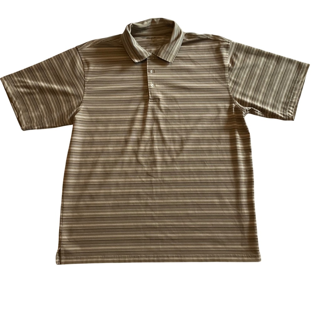 Tommy Armour DRI-LOGIC Golf Polo Shirt Mens Large Striped‎ Performance